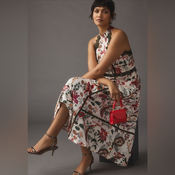 Anthropologie Lace-Trim A-Line Dress, Sz 10 Fits Like a size 8 - Picture 6 of 10